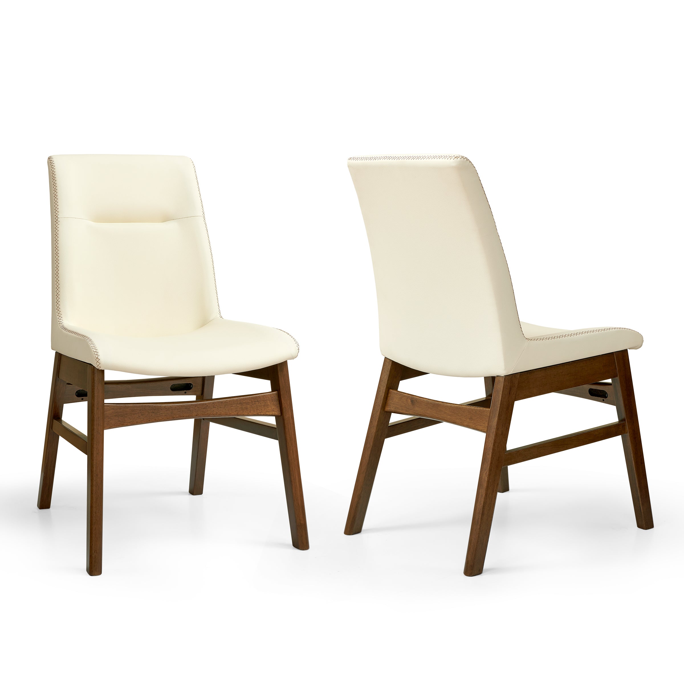 Subrtex Leather  Waterproof Modern Dining Chairs(Set of 2)