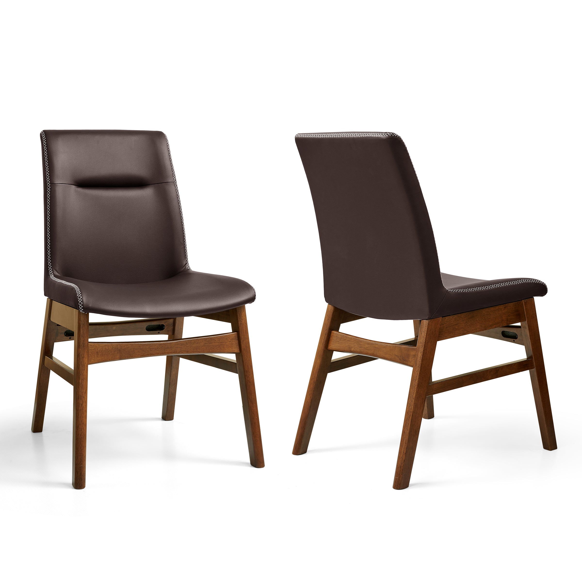 Subrtex Leather  Waterproof Modern Dining Chairs(Set of 2)