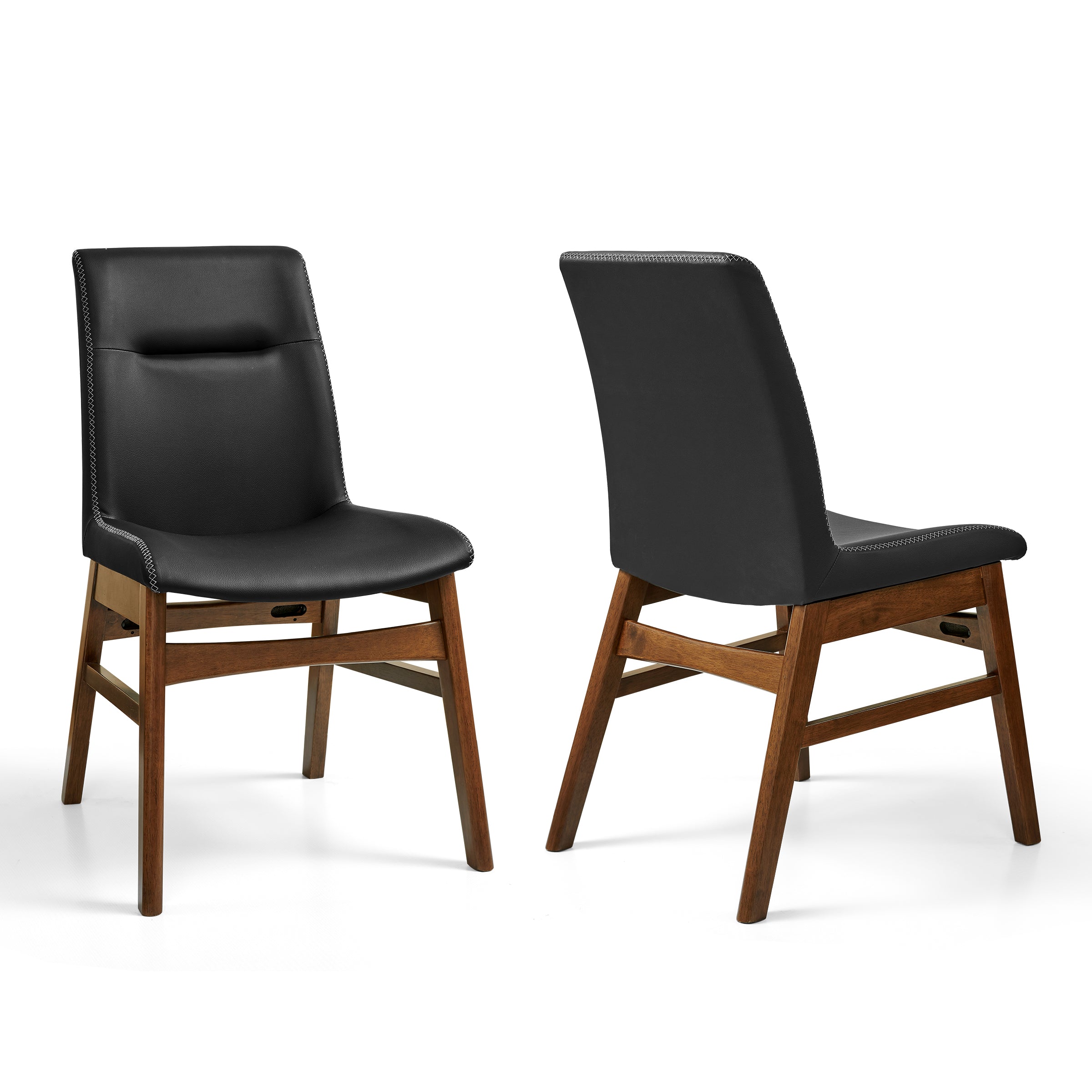 Subrtex Leather  Waterproof Modern Dining Chairs(Set of 2)