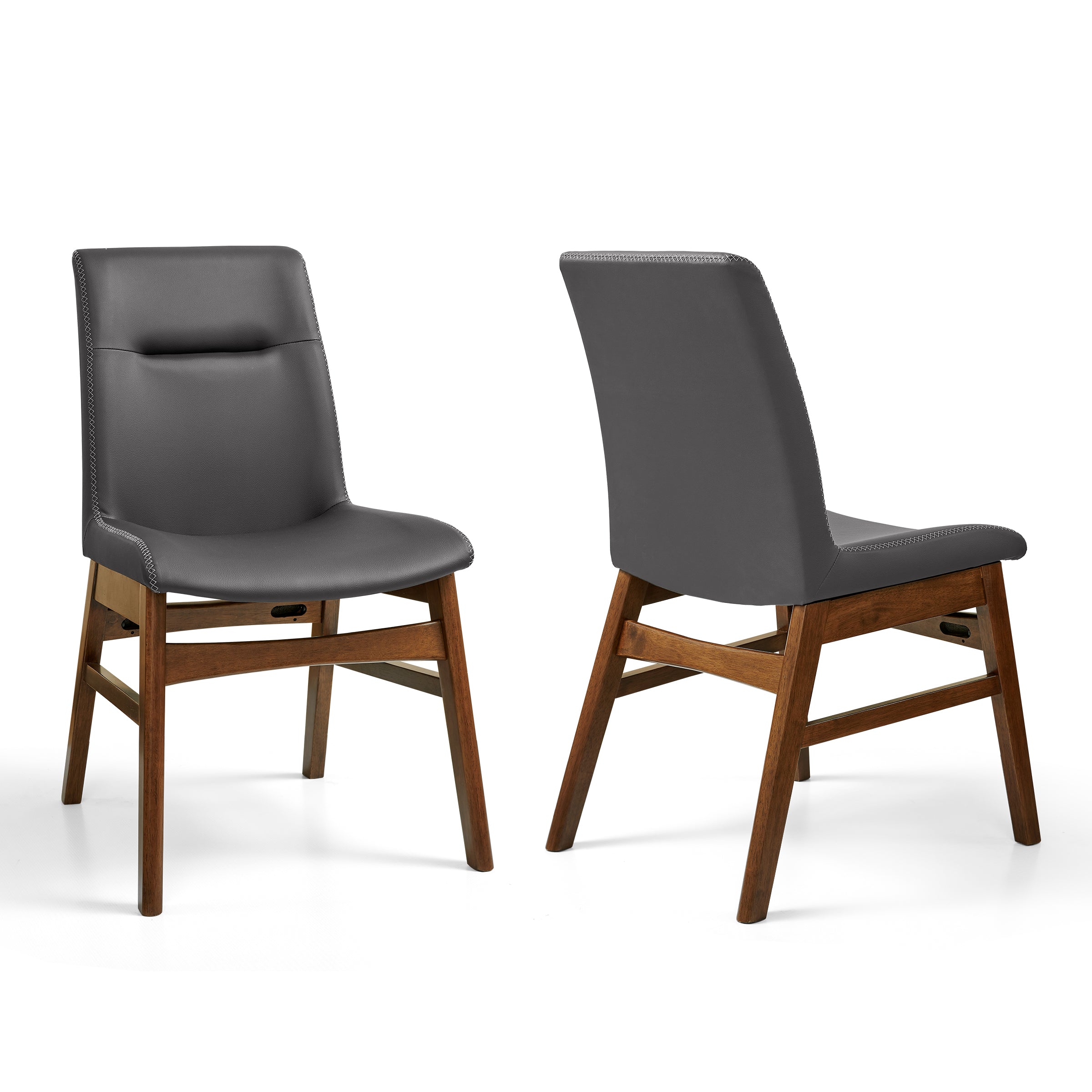 Subrtex Leather  Waterproof Modern Dining Chairs(Set of 2)