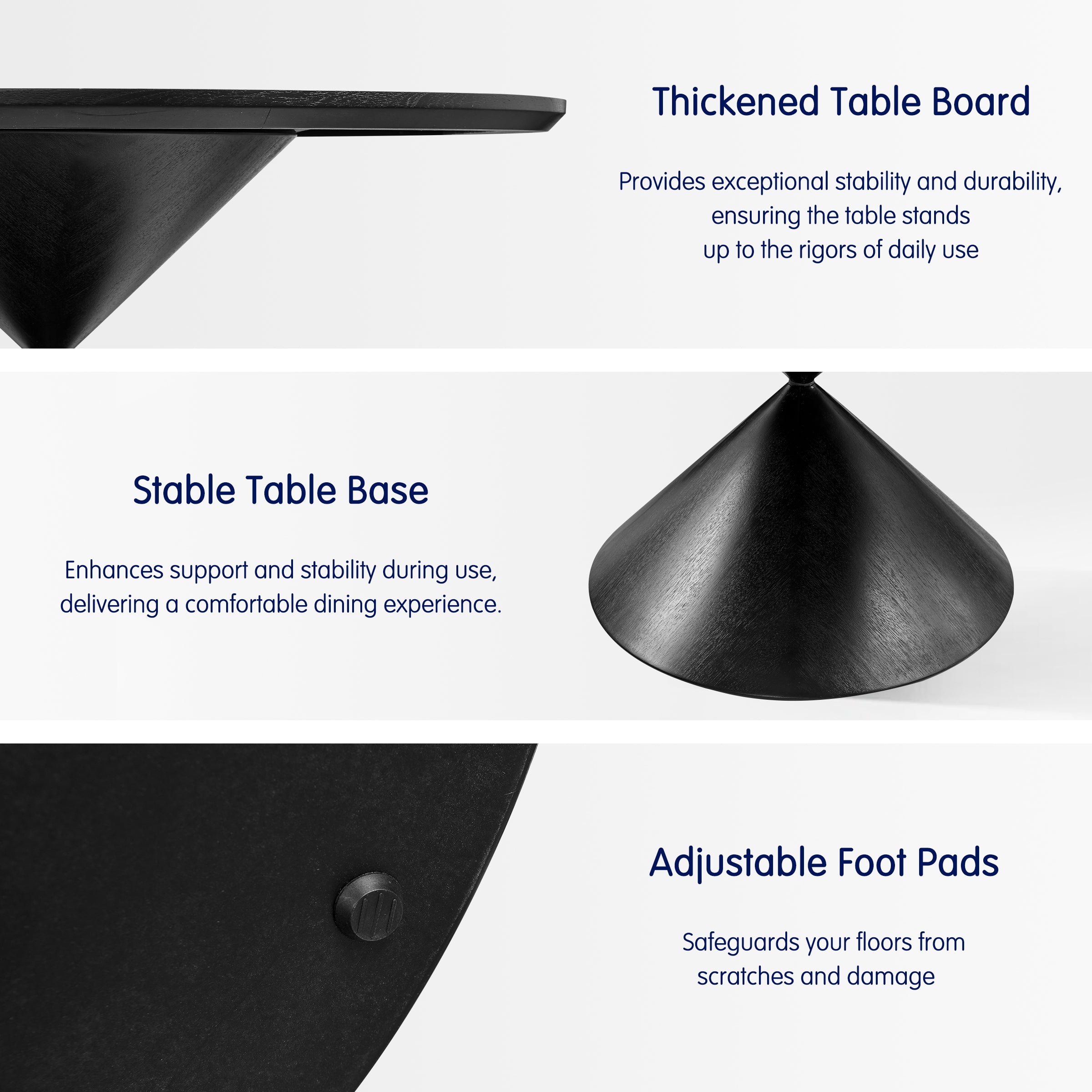 Subrtex Suspended-Look Round Dining Table With Wood Grain Integrates Modern Style