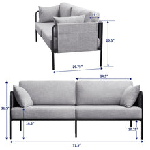 Load image into Gallery viewer, 71.5&quot; Vegan Upholstered Arm Sofa
