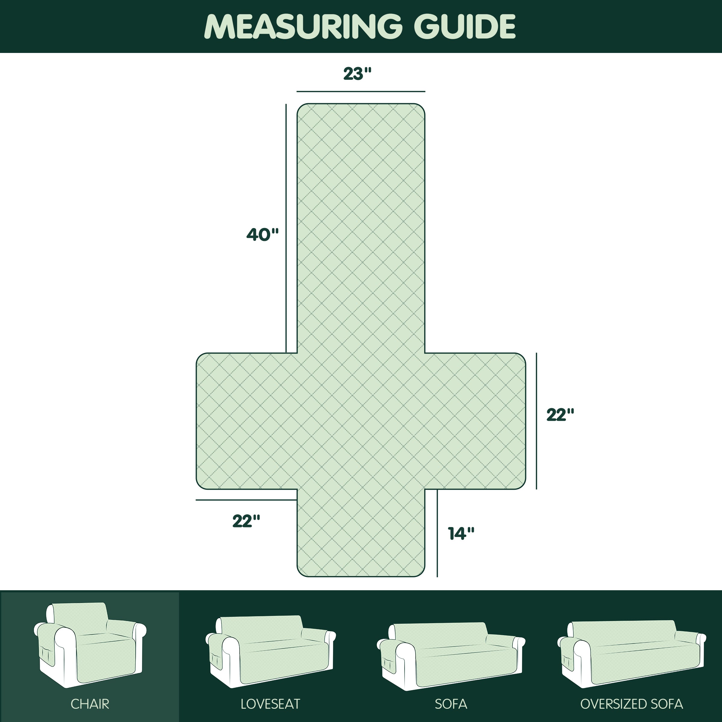 Reversible Waterproof Slipcover with Elastic Straps