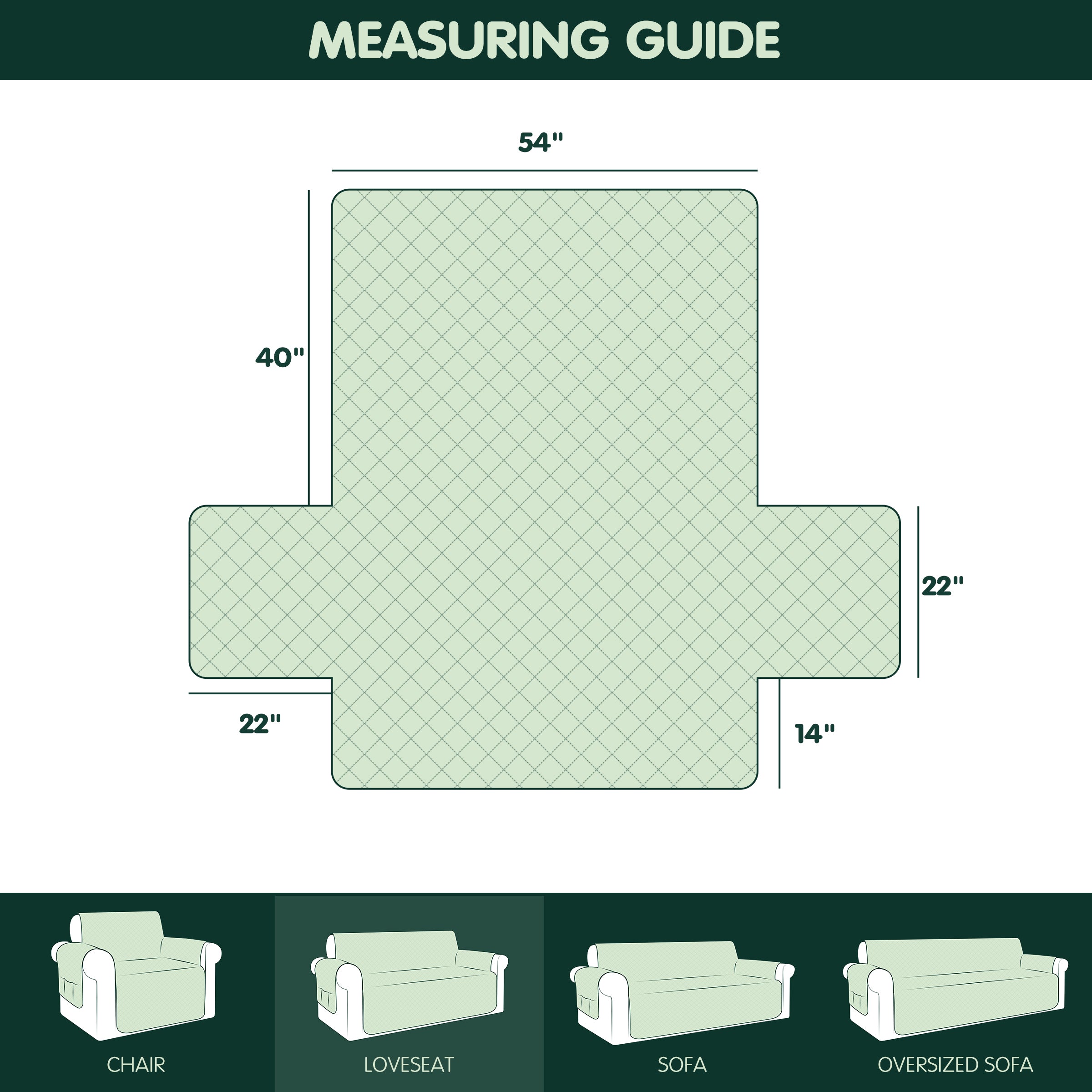 Reversible Waterproof Slipcover with Elastic Straps