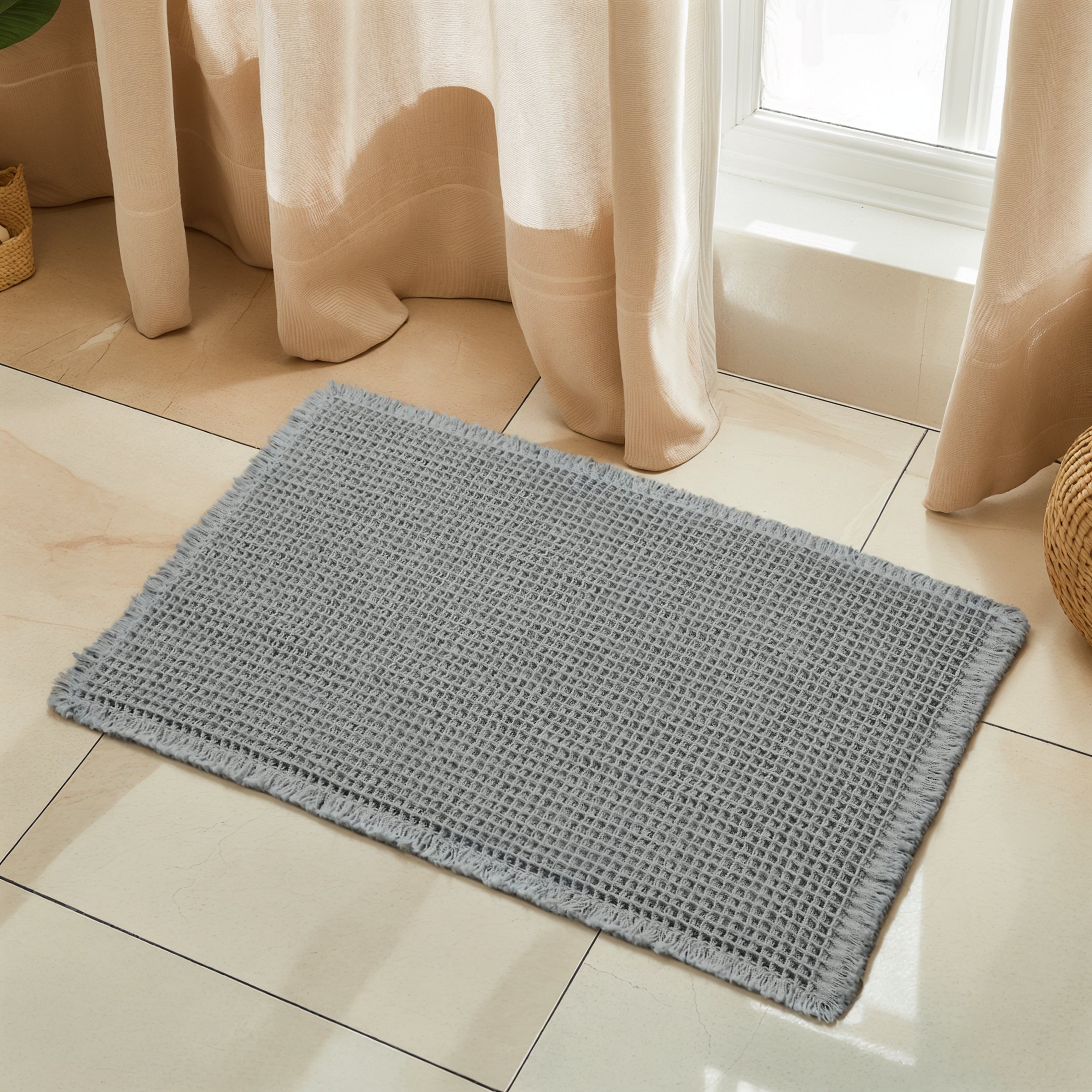 Subrtex Waffle Weave Bathroom Rug, Non Slips, Bath Rug for Bathroom
