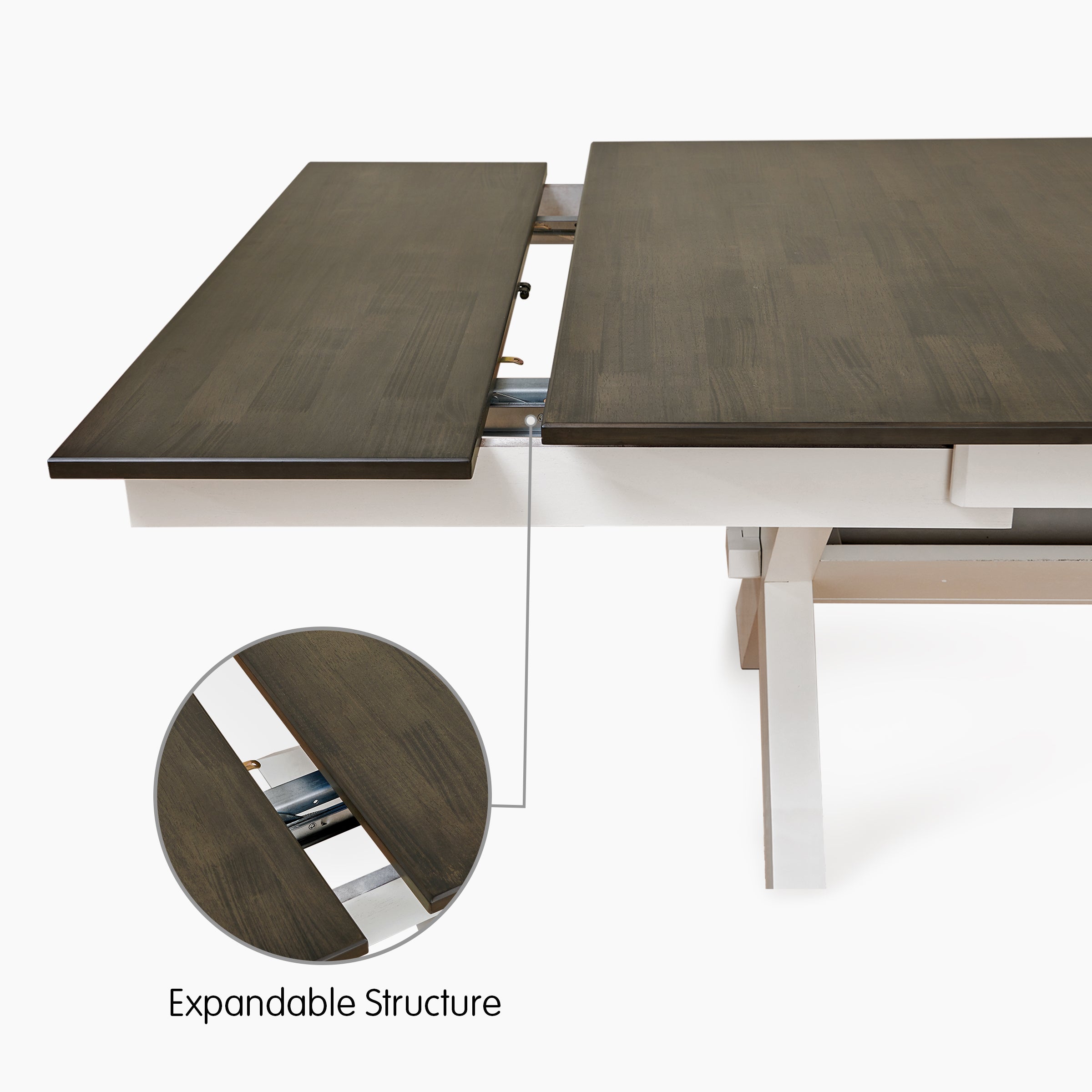 Subrtex Extendable Solid Wood Dining  Table(66"-94")-Fits up to 8