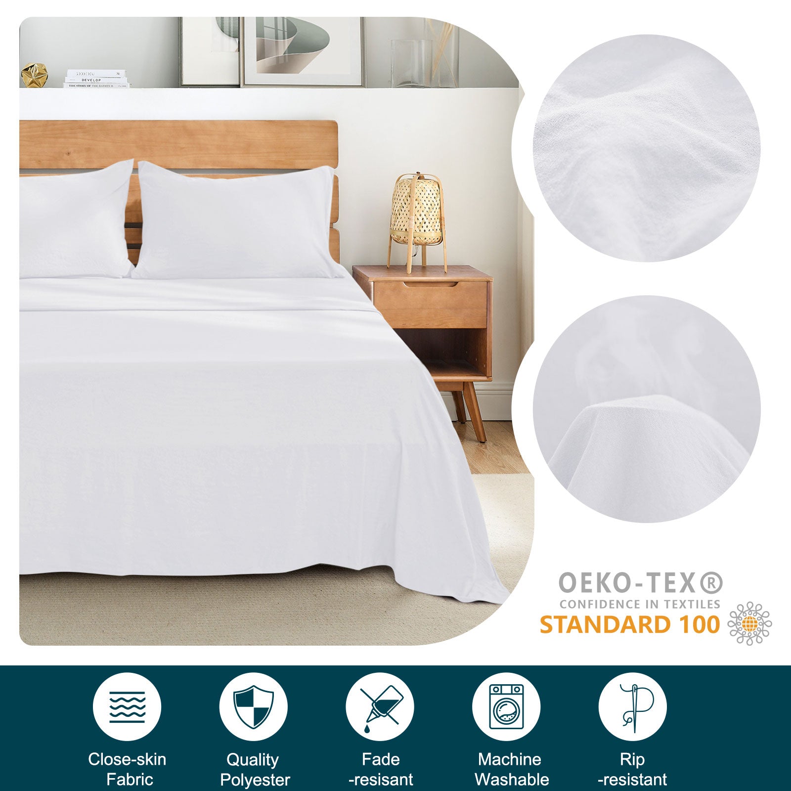 4-Piece Sheet Set - Extra Soft Bedding Sheets & Pillowcases with Deep Pockets - Hotel-Quality Sheets Set