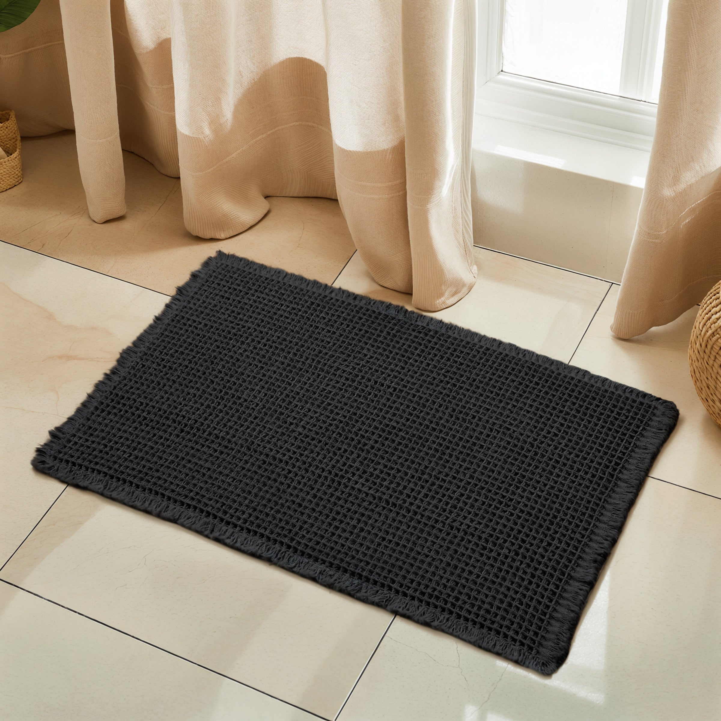 Subrtex Waffle Weave Bathroom Rug, Non Slips, Bath Rug for Bathroom