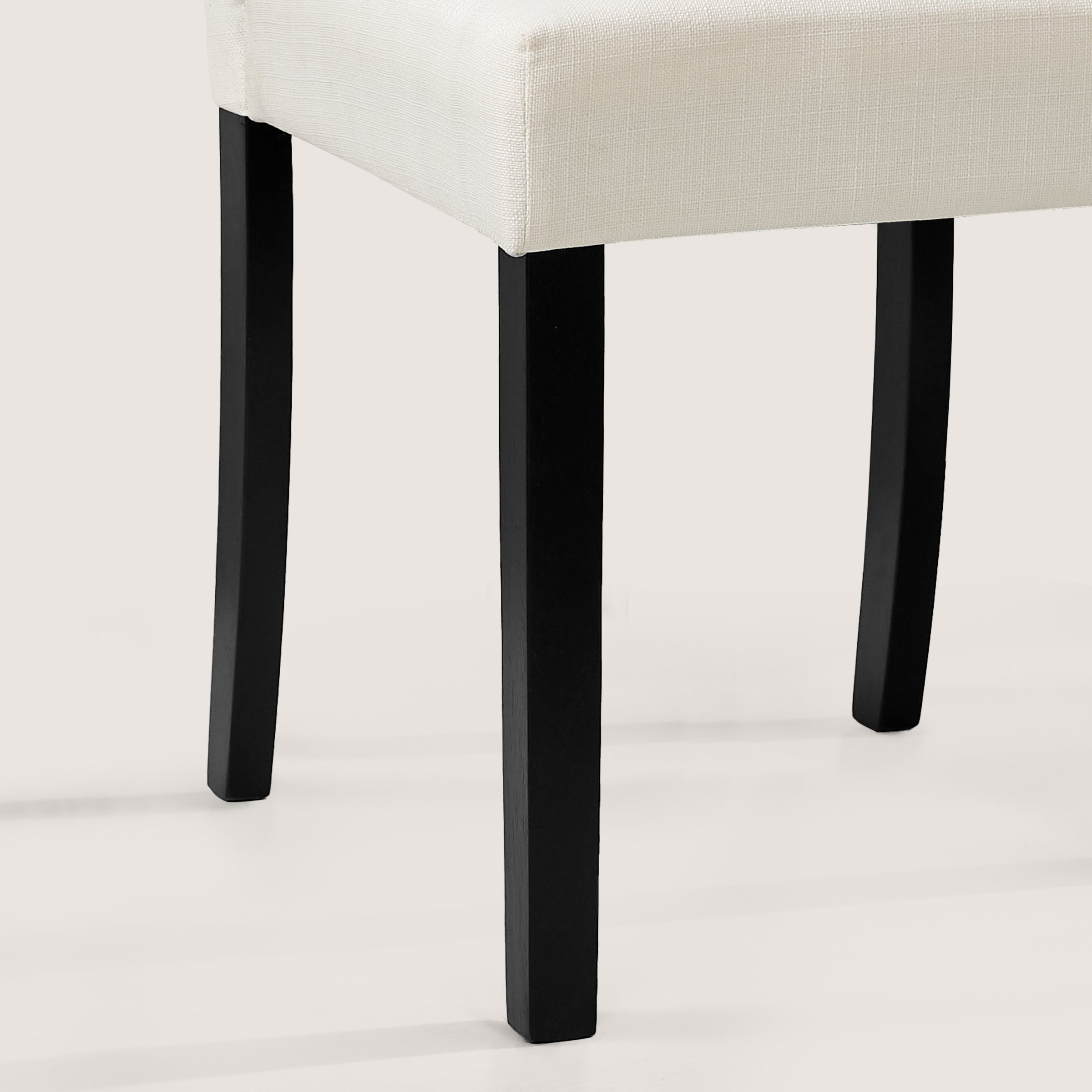 2pk Button-Tufted Linen Parsons Dining Chairs