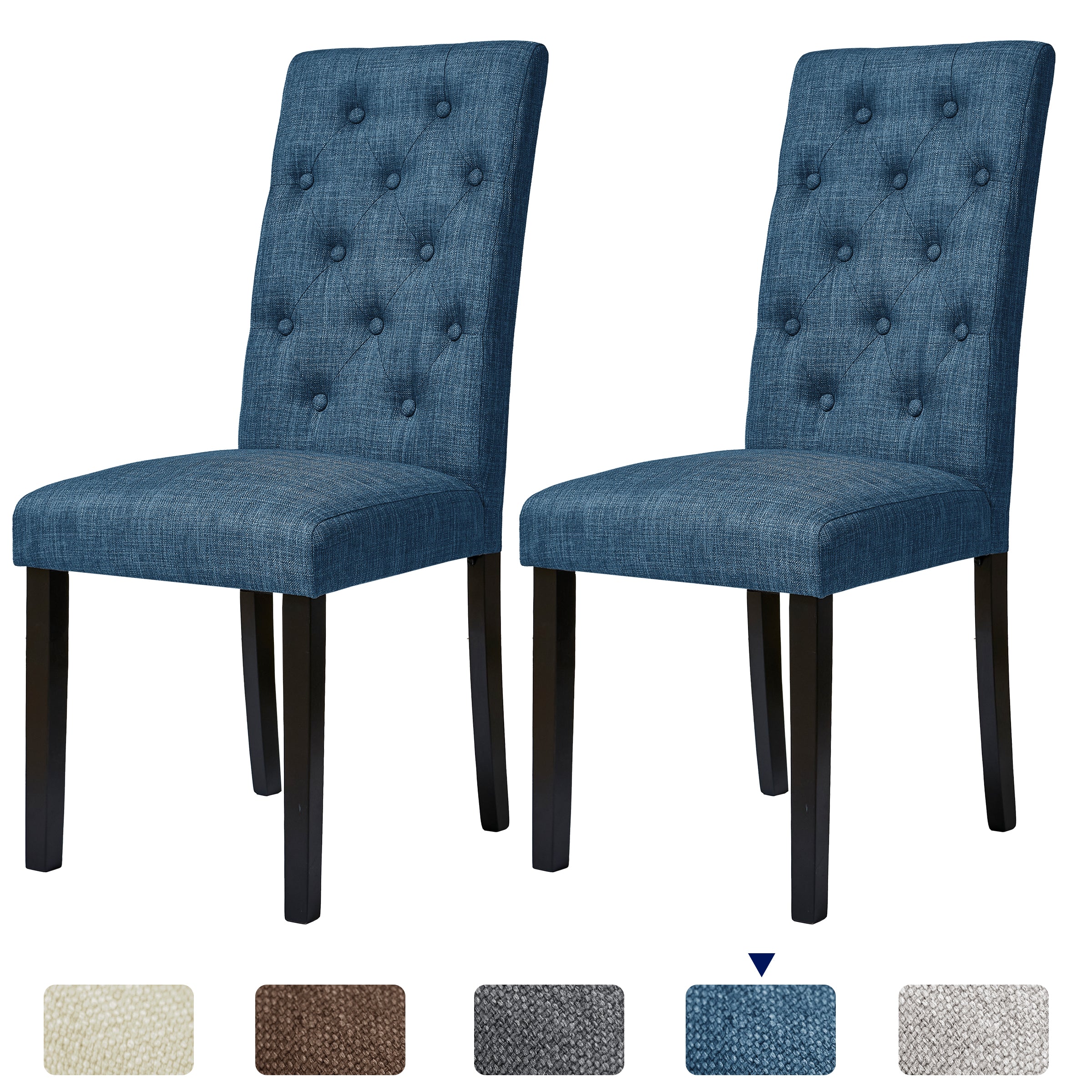 2pk Elegant Linen Padded Parsons Dining Chairs
