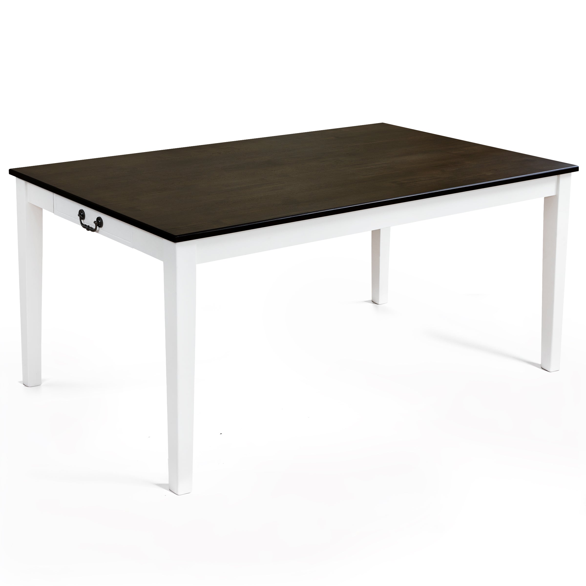 Subrtex Solid Wood Dining Table With Drawer, Seat for  4-6 People