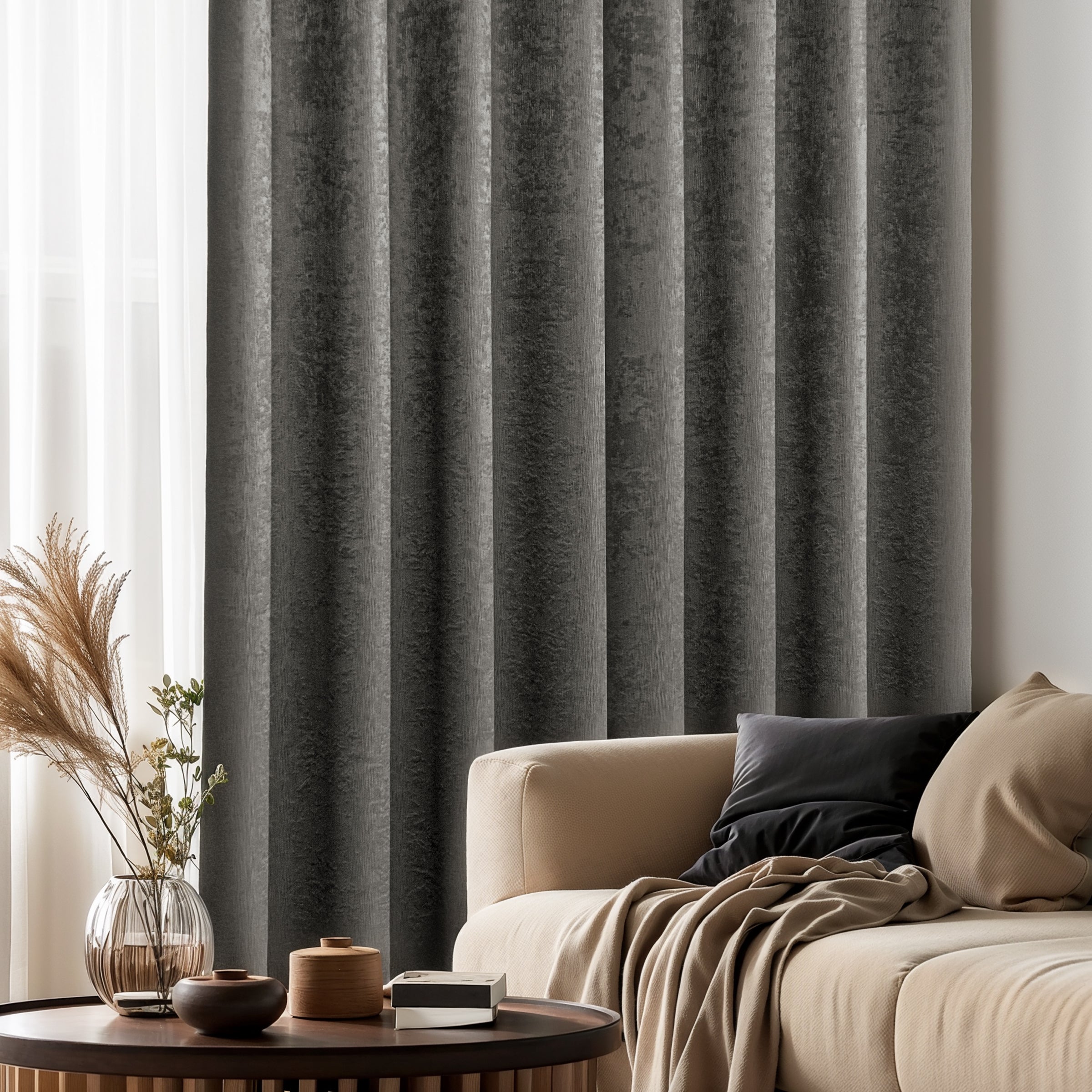 Subrtex Emboss Thermal Grommet Darkening Curtain Panel, 2 Panels Set