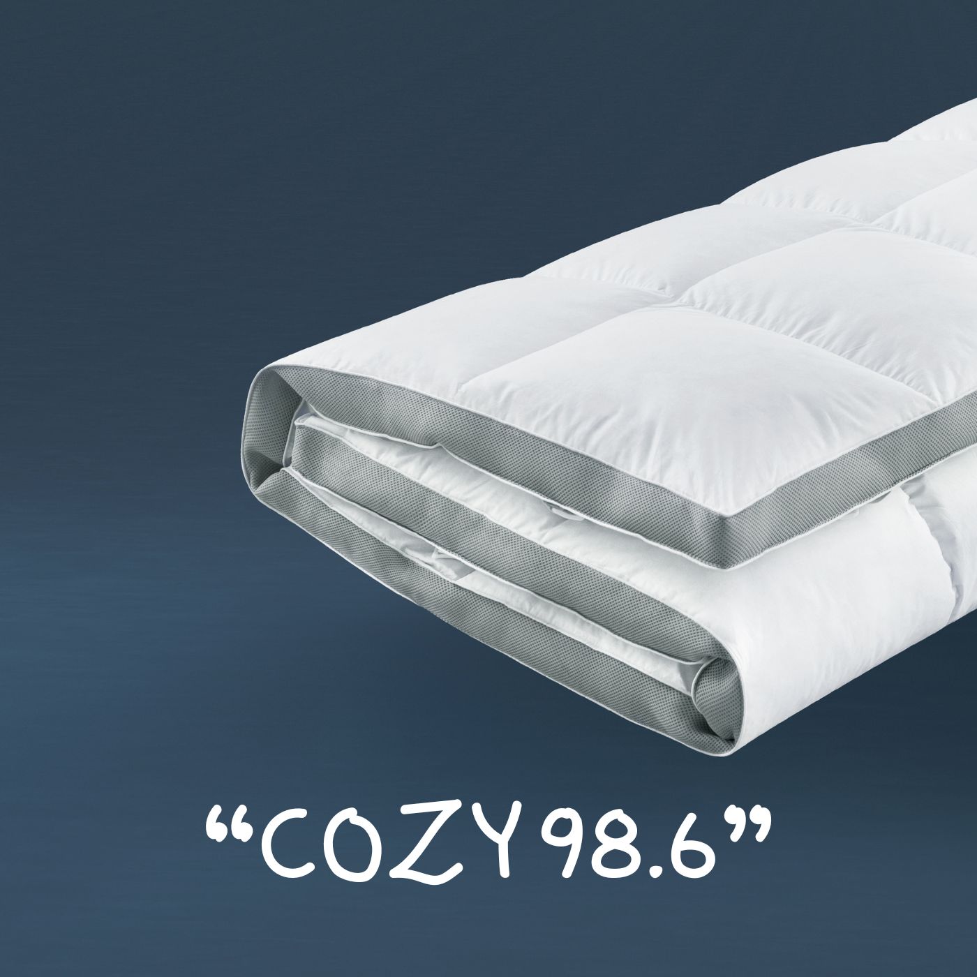 Down feather filled mattress topper for cold winter time