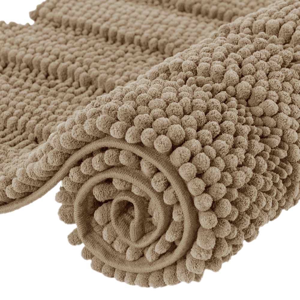 Chenille Extra Soft Striped Plush Bathroom Rugs[Family Pack]