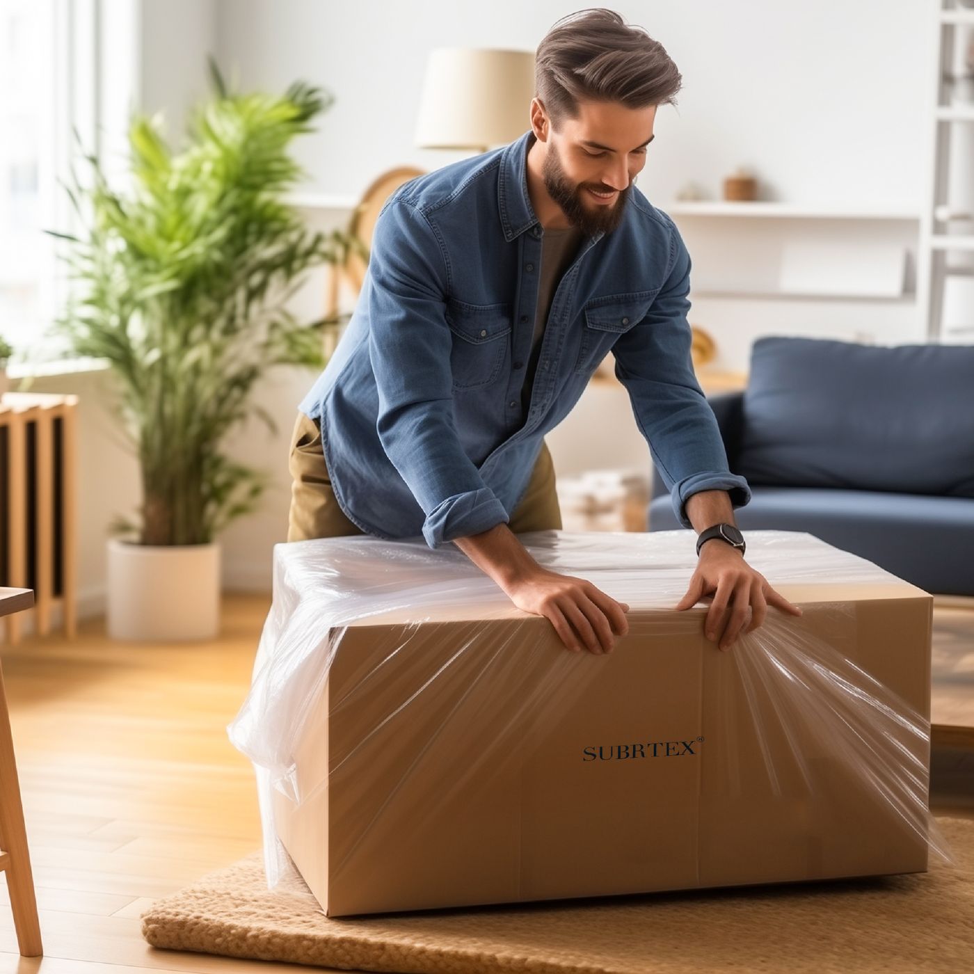 Unboxing a Subrtex mattress topper package