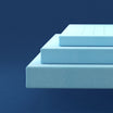 Three thicknesses mattress toppers stacked