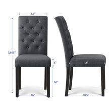 Load image into Gallery viewer, 2pk Elegant Linen Padded Parsons Dining Chairs
