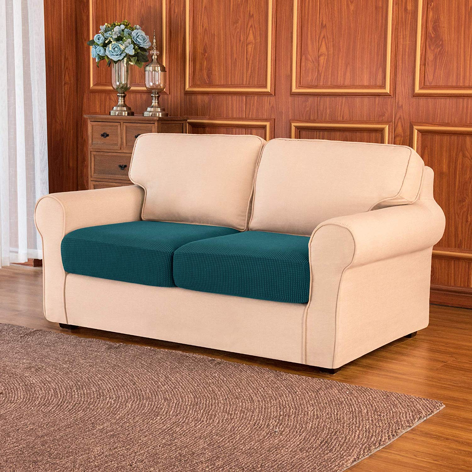 Loveseat Cushion / Blue Plaid