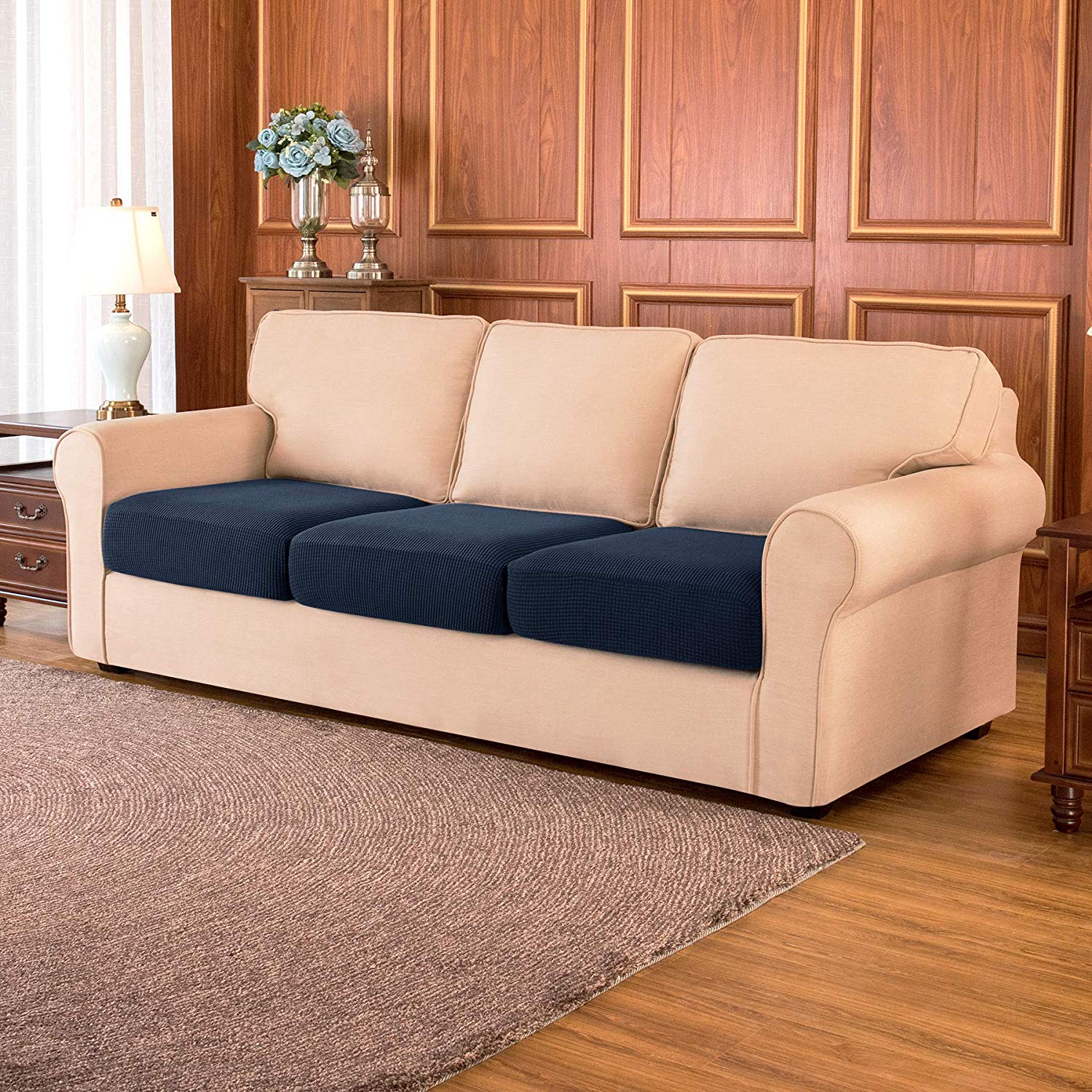 Sofa Cushion / Navy Plaid