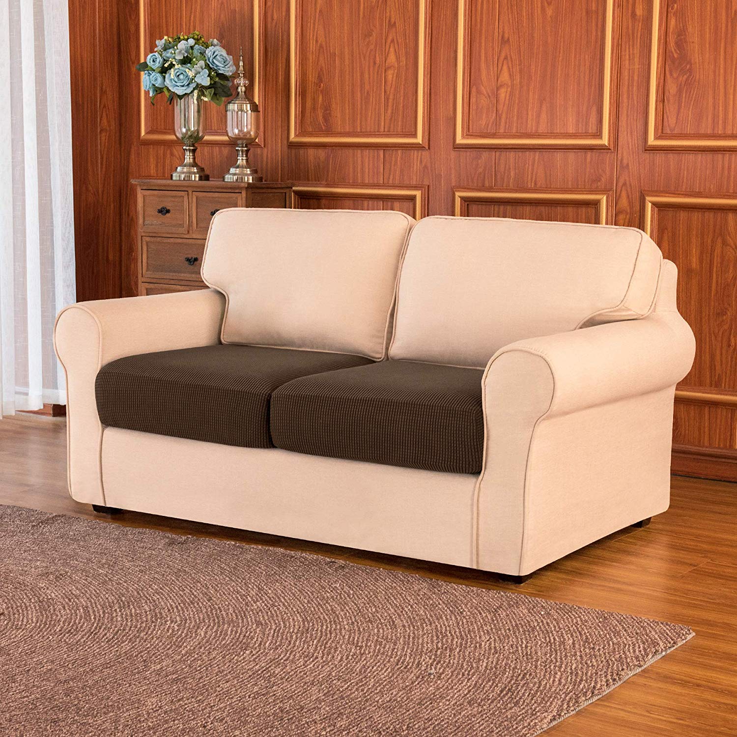 Loveseat Cushion / Coffee Plaid