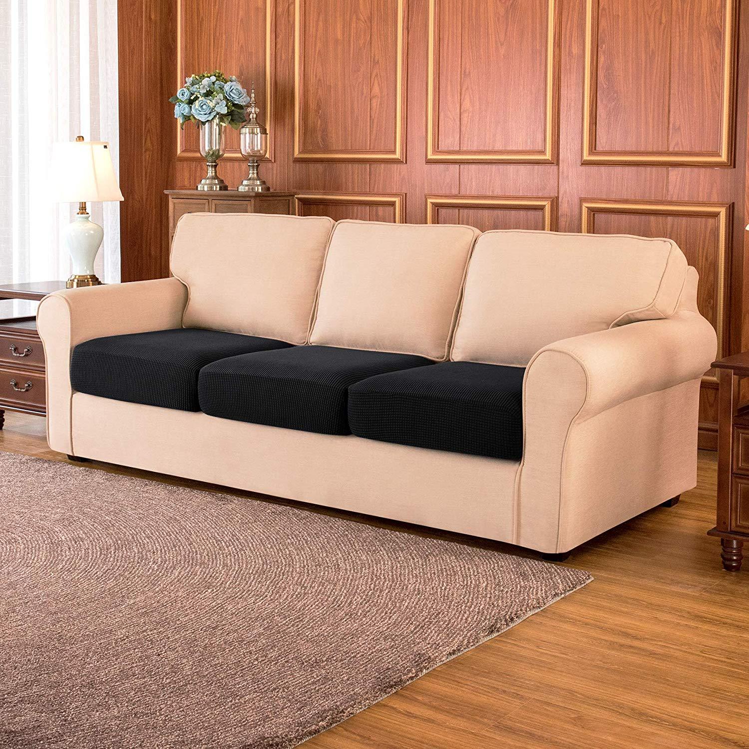 Sofa Cushion / Black Plaid