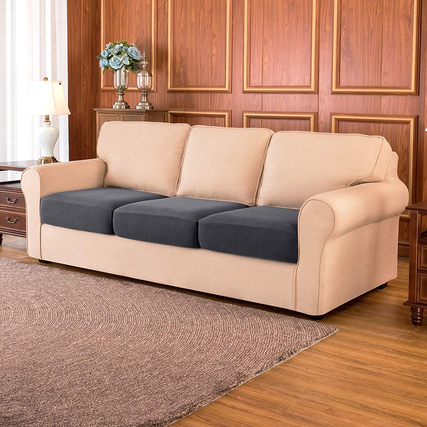 Sofa Cushion / Grey Plaid