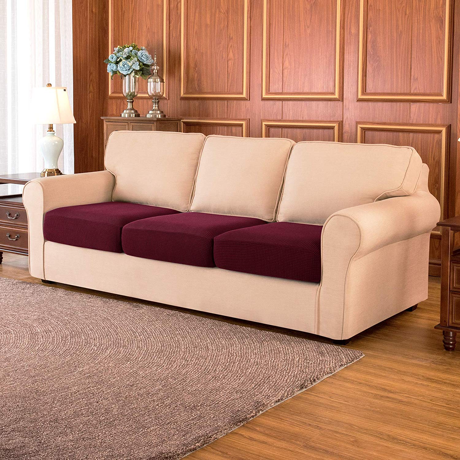 Sofa Cushion / Wine Plaid