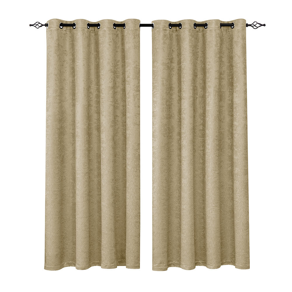 Emboss Thermal Grommet Curtain Panel（2 PANELS SET）