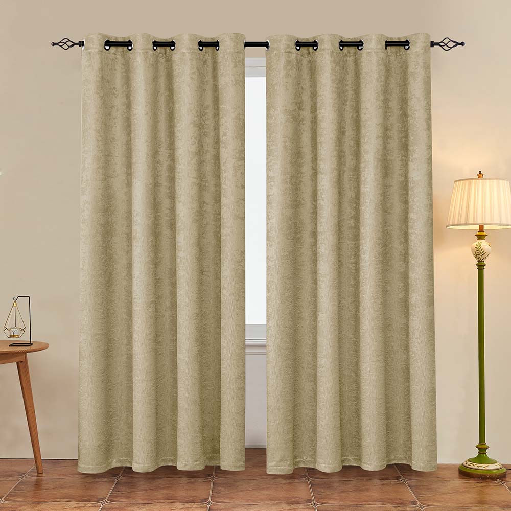 Emboss Thermal Grommet Curtain Panel（2 PANELS SET）