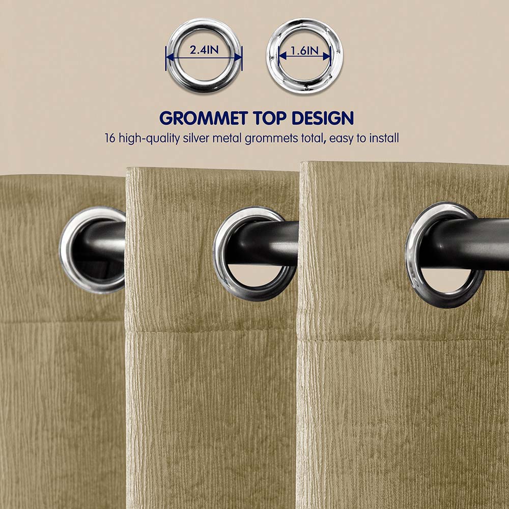 Emboss Thermal Grommet Curtain Panel（2 PANELS SET）