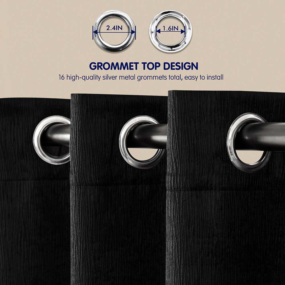 Emboss Thermal Grommet Curtain Panel（2 PANELS SET）
