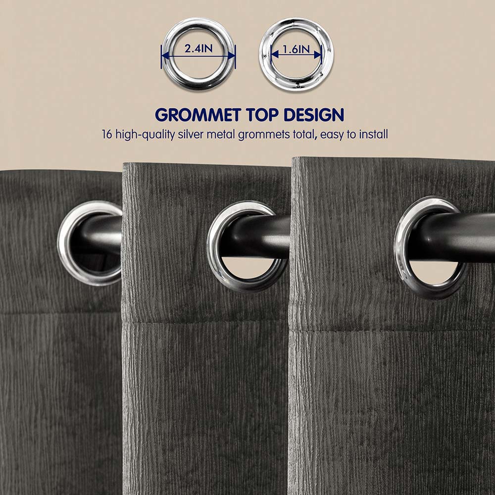 Emboss Thermal Grommet Curtain Panel（2 PANELS SET）